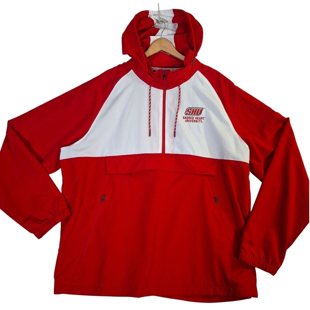 Under Armour Mens 3XL Sacred Heart University SHU Anorak Windbreaker Red White